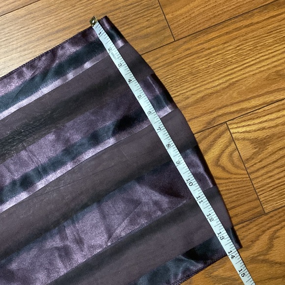 🌹Korean purple silk feel striped scarf many ways worn size 58”x14” - Picture 10 of 13